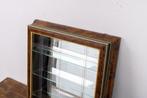 Vitrine - Hout, Glas, bladen van wortelhout - spiegel,, Antiek en Kunst
