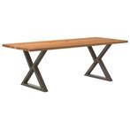 vidaXL Eettafel rechthoekig 220x90x74 cm massief eikenhout, Huis en Inrichting, Tafels | Eettafels, Verzenden, Nieuw