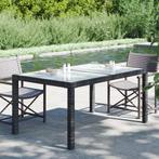 vidaXL Table de jardin 150x90x75cm Verre trempé et, Verzenden