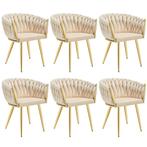 tectake Set eetkamerstoelen Astano fluweel, knoopdesign - za, Verzenden, Nieuw