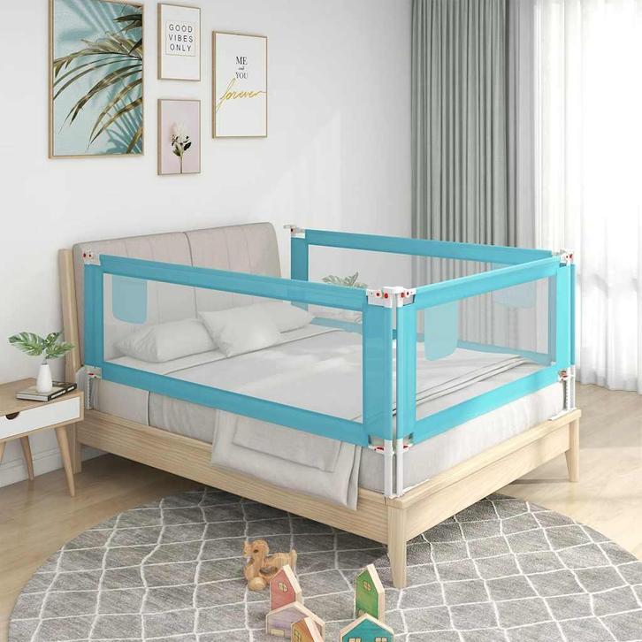 vidaXL Bedhekje peuter 120x25 cm stof blauw, Kinderen en Baby's, Traphekjes, Nieuw, Verzenden