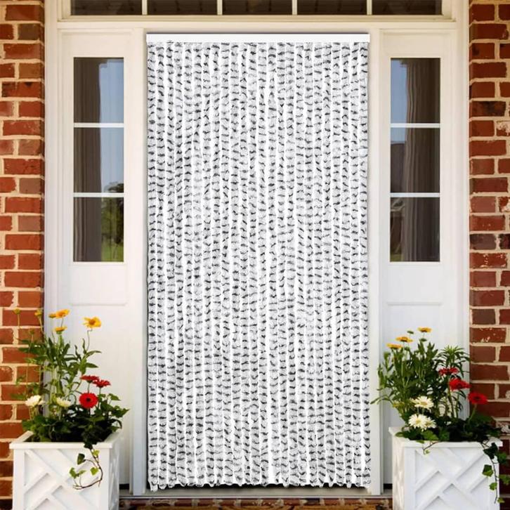 vidaXL Vliegengordijn 100x220 cm chenille licht- en, Doe-het-zelf en Bouw, Deuren en Vliegenramen, Nieuw, Verzenden