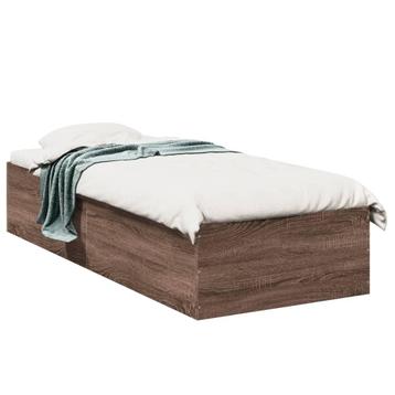 vidaXL Bedframe bewerkt hout bruin eikenkleur 90x200 cm, Huis en Inrichting, Verzenden, Nieuw