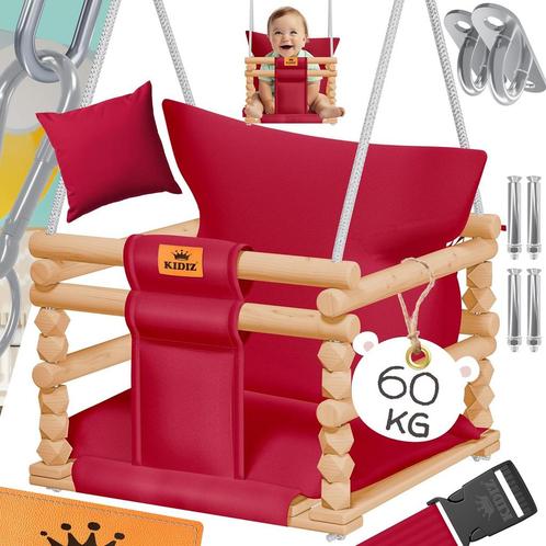 KIDIZ® Babyschommel - Kinderschommel - Baby Swing - Rood, Tuin en Terras, Overige Tuin en Terras, Verzenden