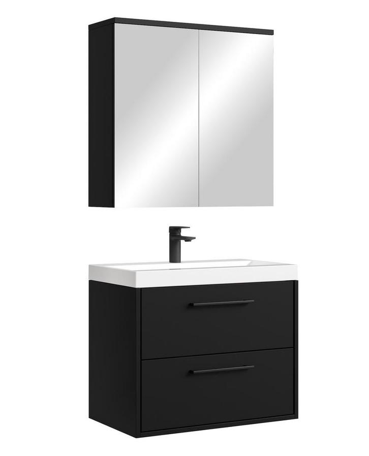 Badkamermeubel Set Florence 01 60 cm – Mat zwart, Huis en Inrichting, Badkamer | Badkamermeubels, Nieuw, Verzenden