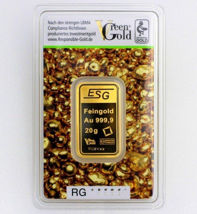 20 gram - Goud .999 - ESG - Auropelli - Valcambi SA -, Postzegels en Munten, Edelmetalen en Baren