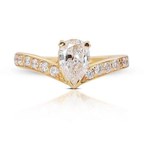 Ring - 18 karaat Geel goud -  0.67ct. tw. Diamant, Handtassen en Accessoires, Ringen