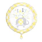 Helium Ballon Baby Olifant Geel 45cm leeg, Verzenden