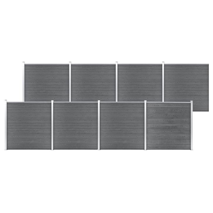 vidaXL Schutting 1391x186 cm HKC grijs, Tuin en Terras, Tuinhekken en Hekwerk, Nieuw, Verzenden