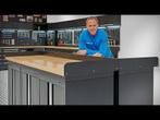 Datona Werkbank PRO eiken - 6 opbergkasten - 400 cm - zwart, Doe-het-zelf en Bouw, Werkbanken, Ophalen of Verzenden, Nieuw