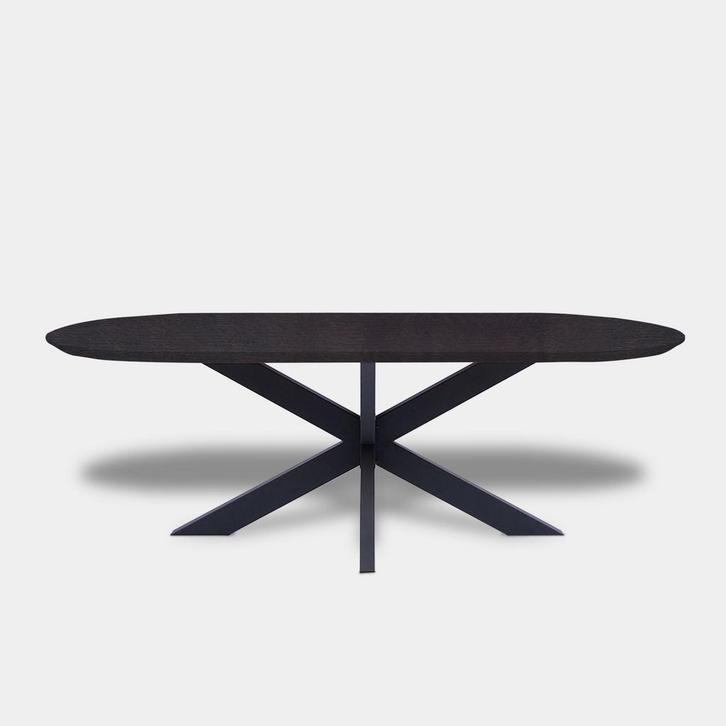 Tafel Plat Ovaal Eikenhout  Matrix XL 140x90, Huis en Inrichting, Tafels | Eettafels