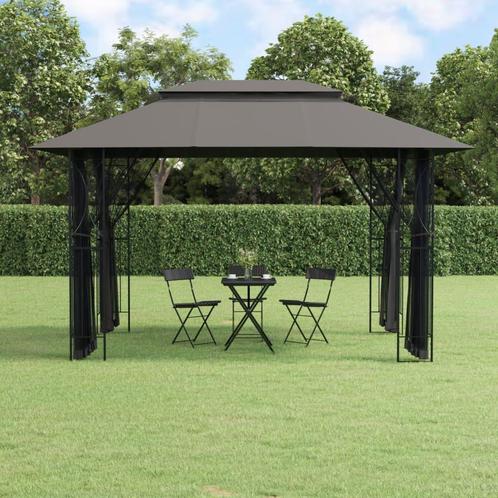 vidaXL Prieel met zijwanden 400x300x270 cm staal, Tuin en Terras, Partytenten, Nieuw, Verzenden