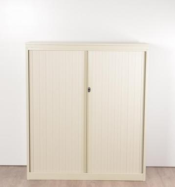 Drentea roldeurkast, creme, 138x120 cm, incl. 3 legborden, Ophalen of Verzenden