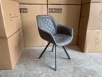 Veiling - Armstoel Jean (set van 8) Microleder - Antraciet, Huis en Inrichting, Stoelen, Nieuw