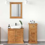 vidaXL Badkamermeubel Set met lade 3 pcs Bruin Massief, Huis en Inrichting, Verzenden, Nieuw