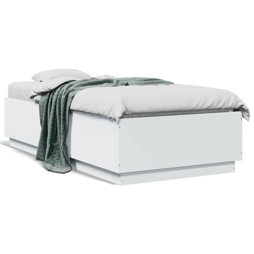 vidaXL Cadre de lit blanc 90x190 cm bois dingénierie, Huis en Inrichting, Slaapkamer | Bedden, Verzenden