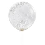 Witte Confetti Ballonnen 90cm 3st, Hobby en Vrije tijd, Nieuw, Verzenden