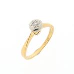 Gouden solitair ring met diamant | 0,05 ct. (gouden ring), Handtassen en Accessoires, Ringen, Gebruikt, Overige kleuren, Ophalen of Verzenden