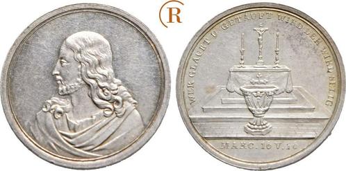 Zilver medaille o J, um 1800 Religion Glaube Taufe:, Postzegels en Munten, Penningen en Medailles, Verzenden