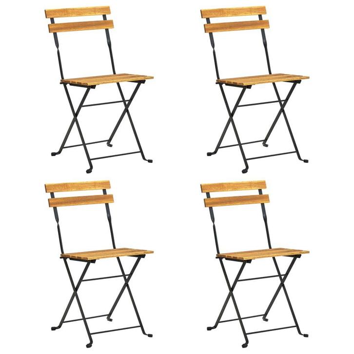 Acaciahouten Bistrostoelen (4st) | Retour Deal | 64% Kort..., Tuin en Terras, Tuinstoelen, Inklapbaar, Nieuw, Hout, Verzenden