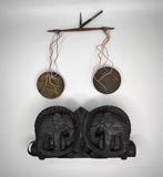 Balans of weegschaal - hout en koper - Myanmmar/Thaise, Antiek en Kunst