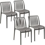 tectake Tuinstoelen Alcudia, weerbestendig, stapelbaar - ant, Tuin en Terras, Verzenden, Nieuw