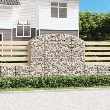 vidaXL Schanskorf gewelfd 200x50x160/180 cm gegalvaniseerd, Tuin en Terras, Bloempotten, Verzenden, Nieuw