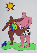 Niki De Saint-Phalle (1903-2002) - Pink Nana & Black Man, Antiek en Kunst