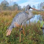 Figurine - Levensechte reiger - métal, Antiek en Kunst