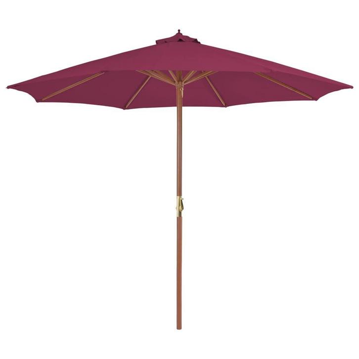 Bordeauxrode Parasol 3m | Tweede Kansje | Houten Paal, To..., Tuin en Terras, Parasols, 3 tot 4 meter, Nieuw, Stokparasol, Verzenden