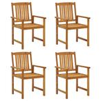 4x Acacia Houten Tuinstoelen Retour Deal 74% korting!, Verzenden, Nieuw, Hout
