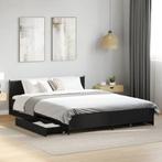 vidaXL Bedframe met lades bewerkt hout zwart 140x200 cm, Huis en Inrichting, Slaapkamer | Bedden, Verzenden, Nieuw