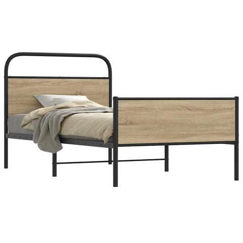 vidaXL Cadre de lit sans matelas 90x190cm chêne sonoma, Maison & Meubles, Chambre à coucher | Lits, Neuf, Envoi