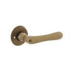 Deurklink Trento met ronde rozet 50x5mm messing getrommeld, Ophalen of Verzenden, Nieuw, Koper of Messing, Klink of Kruk