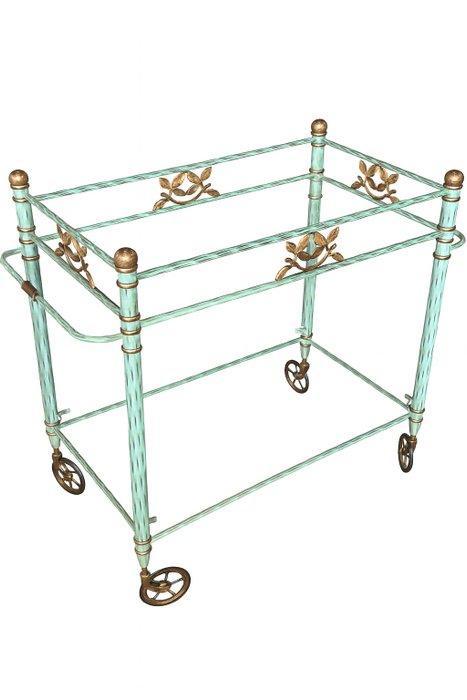 Serveerwagen - Glas, Messing, Metaal - Hollywood-achtig, Antiek en Kunst, Curiosa en Brocante