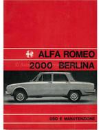 1973 ALFA ROMEO 2000 BERLINA INSTRUCTIEBOEKJE ITALIAANS, Ophalen of Verzenden