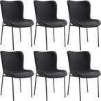 tectake Gestoffeerde stoel Tessa - Geweven stof zwart/zwart,, Huis en Inrichting, Stoelen, Verzenden, Nieuw