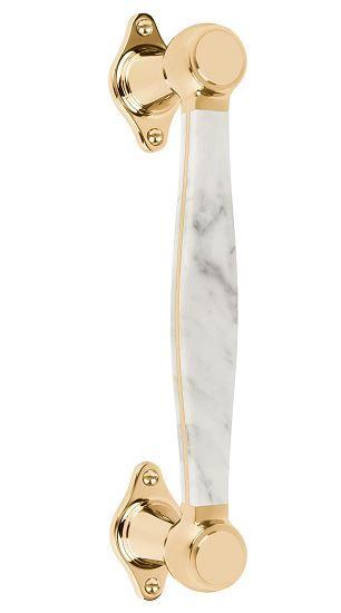 Deurgreep BOSCO LZ185 messing ongelakt/marmer, Doe-het-zelf en Bouw, Hang- en Sluitwerk, Klink of Kruk, Nieuw, Overige materialen