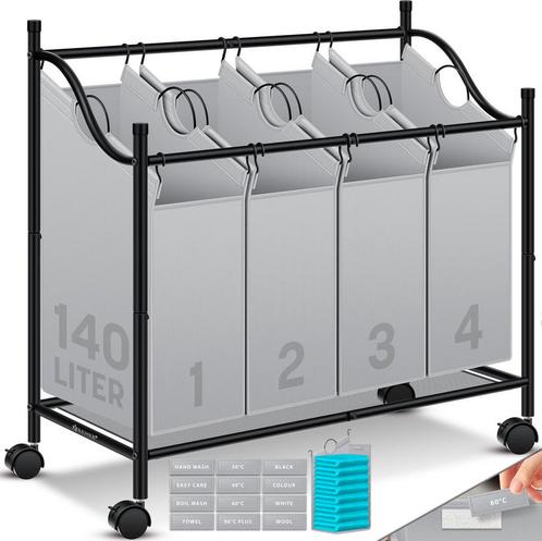KESSER® Wasmand op Wieltjes met 4 Uitneembare Vakken - Wasso, Kleding | Dames, Overige Dameskleding, Verzenden
