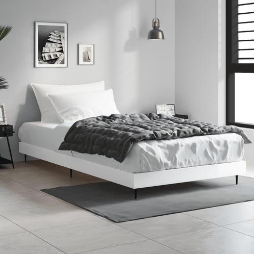 vidaXL Bedframe bewerkt hout hoogglans wit 90x200 cm, Huis en Inrichting, Slaapkamer | Bedden, Nieuw, Verzenden