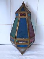 Plafondlamp - koper, glas - Moorse gekleurde glazen lantaar