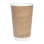 Koffiebekers | Dubbelwandig | Composteerbaar PLA/Papier |, Verzenden, Nieuw in verpakking