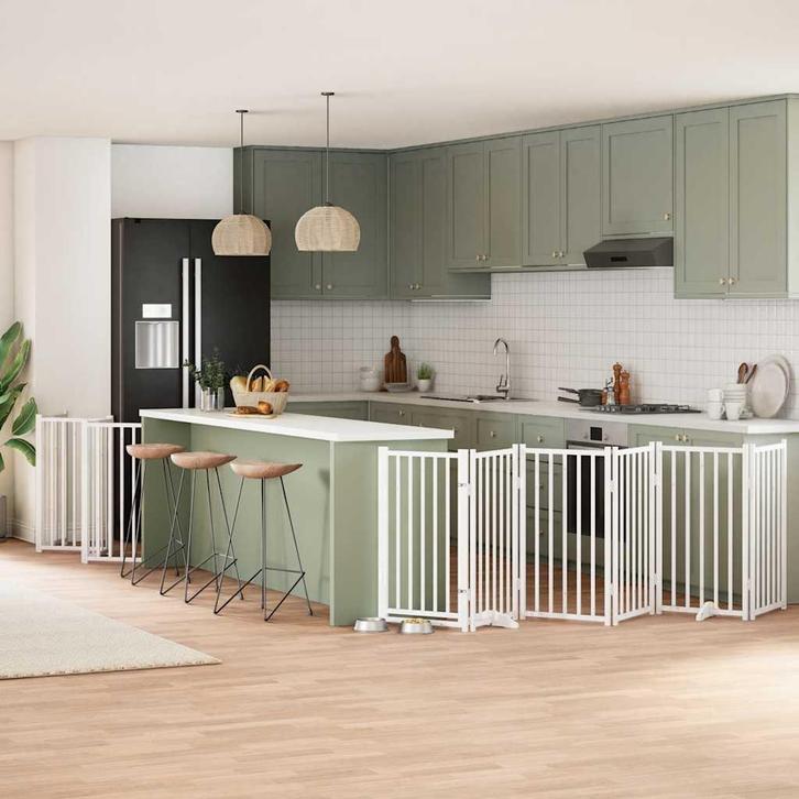 vidaXL Hondenhek inklapbaar met deur 12 panelen 600cm, Dieren en Toebehoren, Hondenbenches, Nieuw, Verzenden