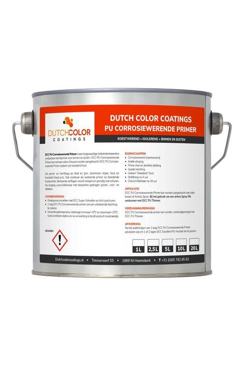 DCC PU Corrosiewerende Primer Wit 1L, Doe-het-zelf en Bouw, Verf, Beits en Lak, Wit, Nieuw, Verzenden