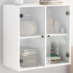 vidaXL Wandkast met glazen deuren 68x37x68,5 cm wit, Huis en Inrichting, Verzenden, Nieuw