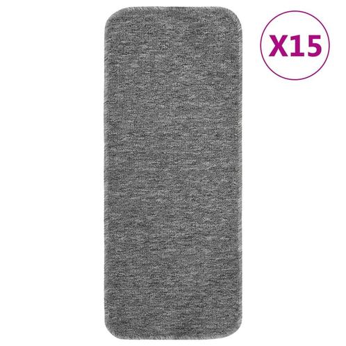 vidaXL Trapmatten 15 st anti-slip rechthoekig 60x25 cm grijs, Doe-het-zelf en Bouw, Ladders en Trappen, Nieuw, Verzenden