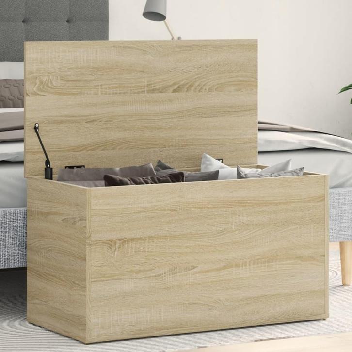 vidaXL Opbergkist 84x42x46 cm bewerkt hout sonoma, Maison & Meubles, Armoires | Autre, Envoi