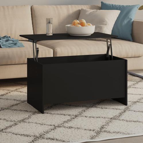 vidaXL Salontafel 102x55,5x52,5 cm bewerkt hout zwart, Maison & Meubles, Tables | Tables de salon, Envoi