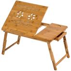 Houten laptoptafel voor op bed 55x35x26 cm - bruin, Informatique & Logiciels, Chargeurs d'ordinateur portable, Verzenden