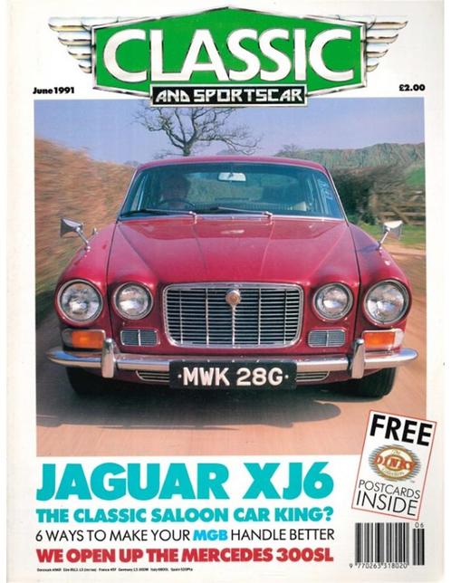 1991 CLASSIC AND SPORTSCAR MAGAZINE (06) JUNI ENGELS, Livres, Autos | Brochures & Magazines